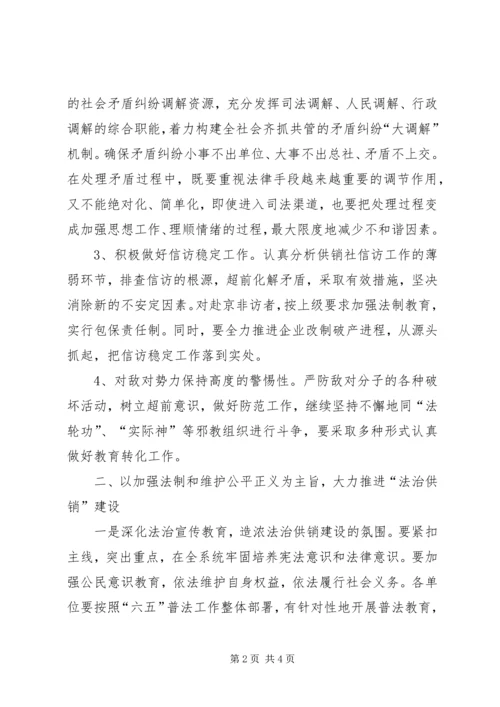 供销社社会管理综合治理工作意见.docx