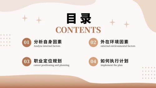 棕色大学生职业生涯规划PPT模板