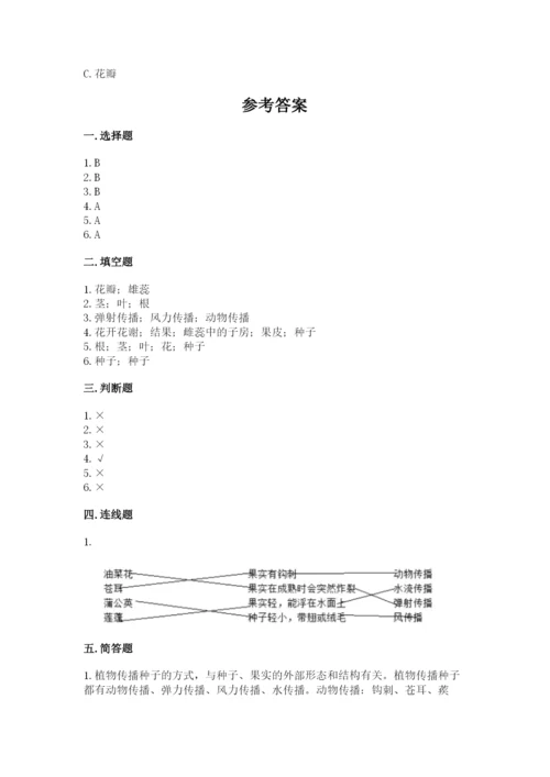 科学四年级下册第一单元植物的生长变化测试卷（必刷）.docx