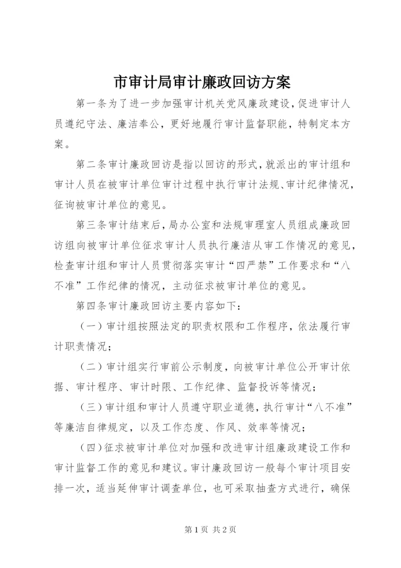 市审计局审计廉政回访方案.docx