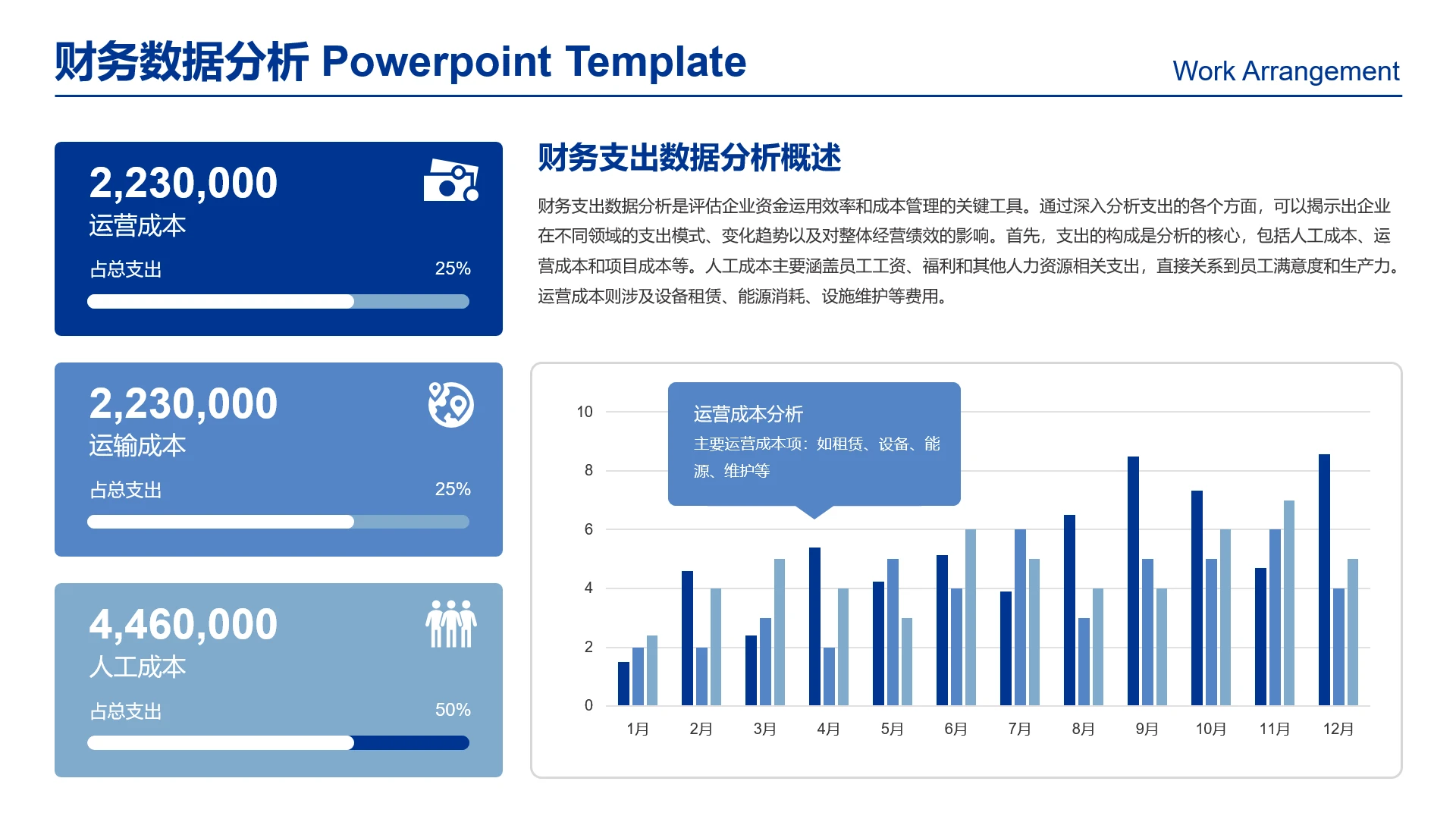 高级感工作汇报图表财务数据分析财务支出明细运营成本分析