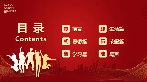 五四青年节54团支部评选PPT模板