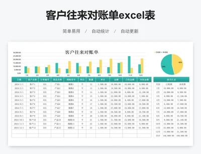 客户往来对账单excel表