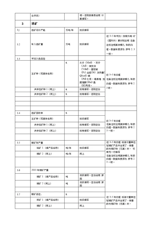 1煤矿山调查表填写要求