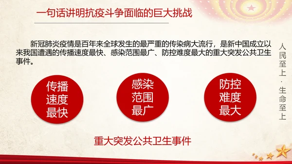 抗击新冠疫情表彰大会讲话精神党课ppt模板