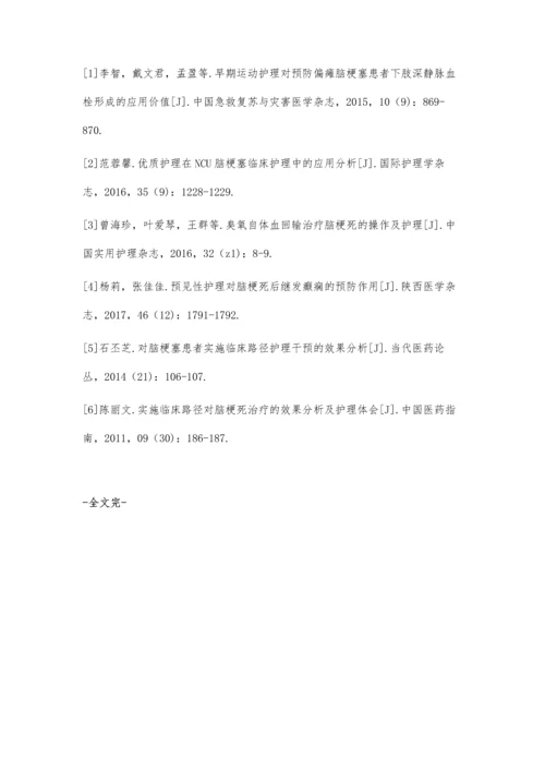 对脑梗塞患者实施临床路径护理干预的效果分析.docx