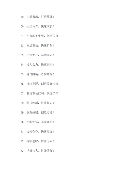 快速扩张口号标语大全