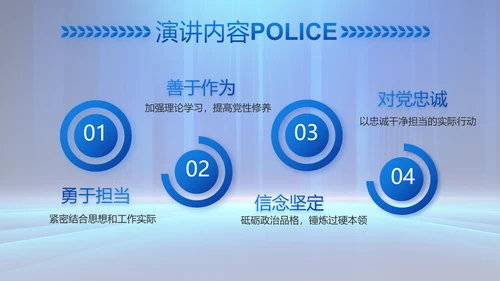 蓝色大气公安部学习宣传动态PPT模板