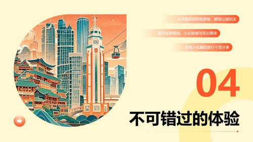 黄色插画风重庆旅游攻略PPT模板