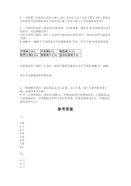 苏教版数学小升初模拟试卷及答案【考点梳理】.docx