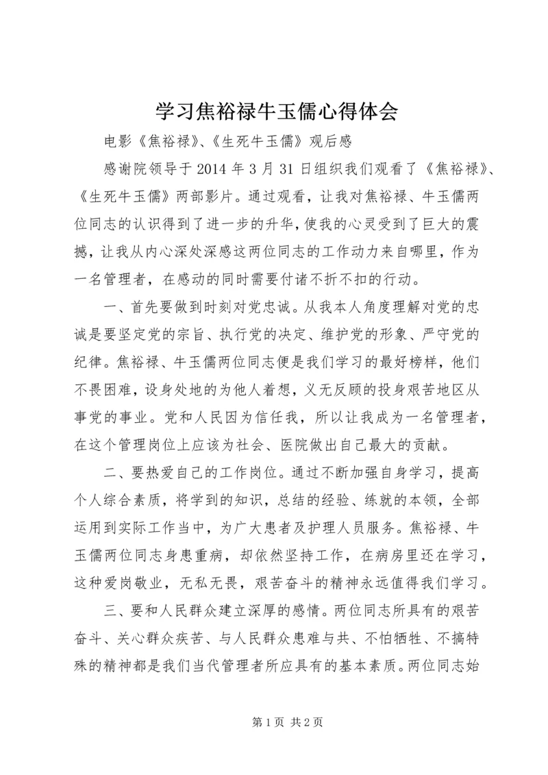 学习焦裕禄牛玉儒心得体会 (3).docx