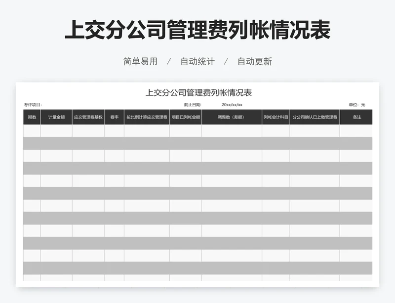 上交分公司管理费列帐情况表