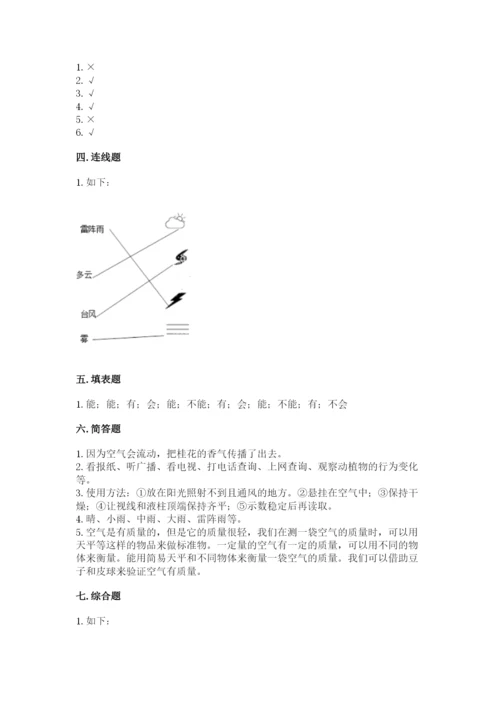 教科版小学三年级上册科学期末测试卷【综合题】.docx