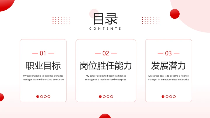 红色简约通用版大学生求职个人综合展示职业生涯规划（财务方向）