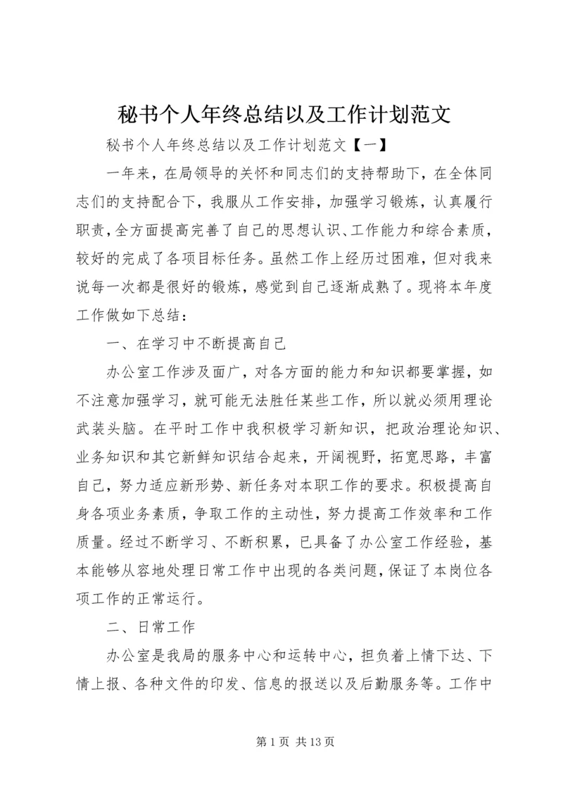 秘书个人年终总结以及工作计划范文.docx