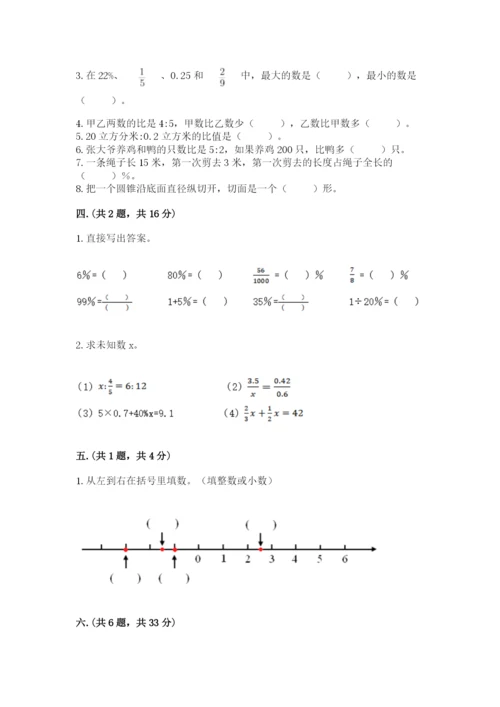 人教版六年级数学下学期期末测试题附完整答案（易错题）.docx