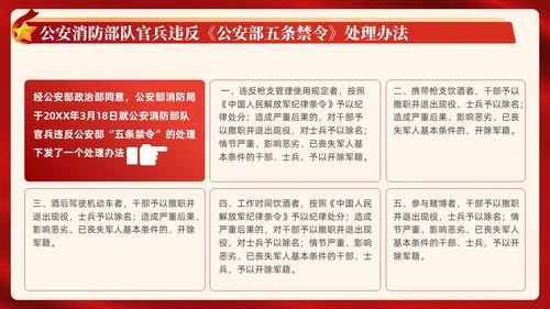 红色简约风部队法纪教育宣传课件PPT