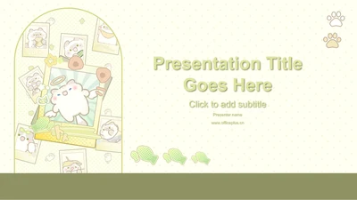 黄色卡通风卜卜猫学生会述职PPT主题