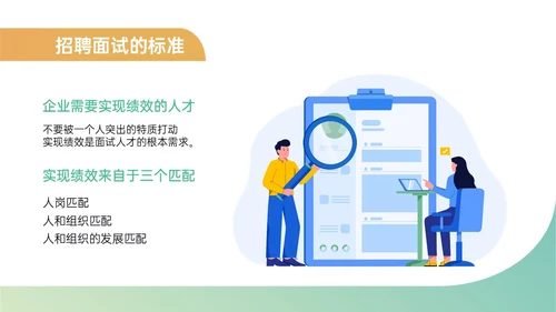 黄绿简约商务插画招聘面试技巧培训PPT课件面试技巧面试