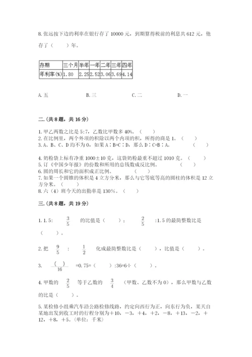 六年级毕业班数学期末考试试卷含答案（轻巧夺冠）.docx