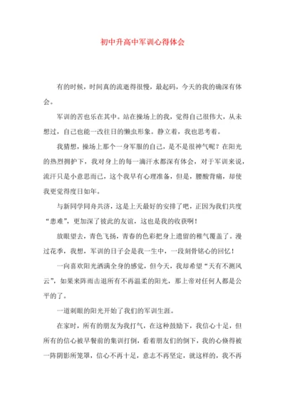 初中升高中军训心得体会.docx