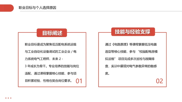 商务风电气工程和自动化专业大学生求职个人能力综合展示职业生涯规划通用PPT模版