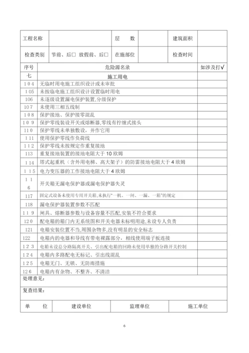 安全管理活动检查记录表(节前后检查).docx