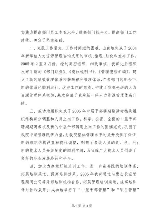 人力资源部评先材料精编.docx