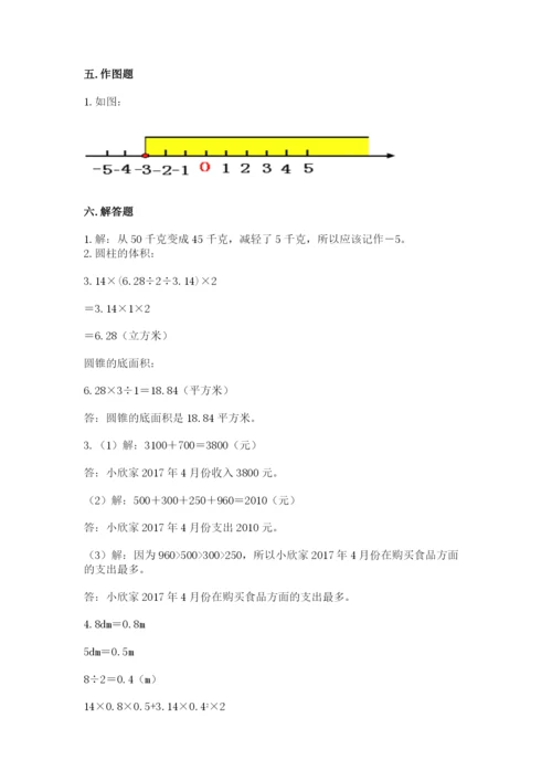 沪教版小学六年级下册数学期末综合素养测试卷附参考答案【实用】.docx