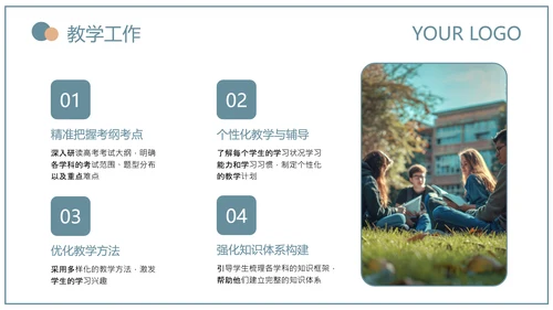 蓝绿色简约风教育研究课题总结PPT