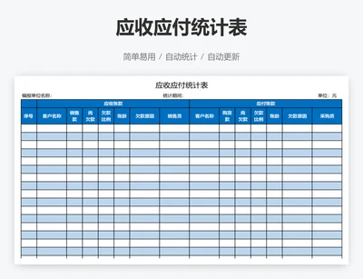 应收应付统计表