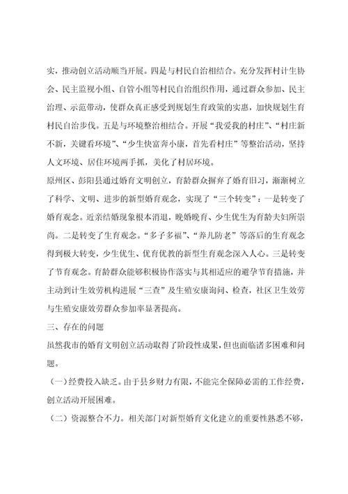 婚育文明县区创建评估报告