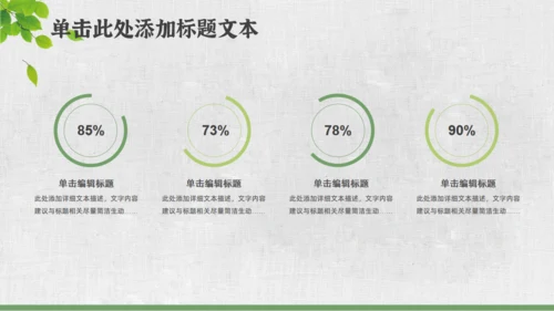 文艺小清新绿叶通用PPT模板