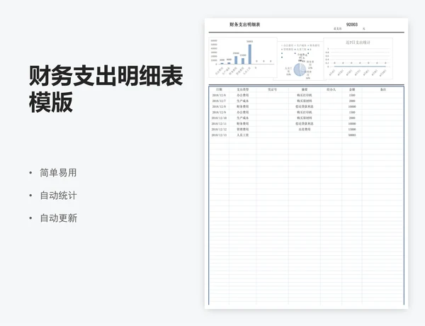 财务支出明细表模版