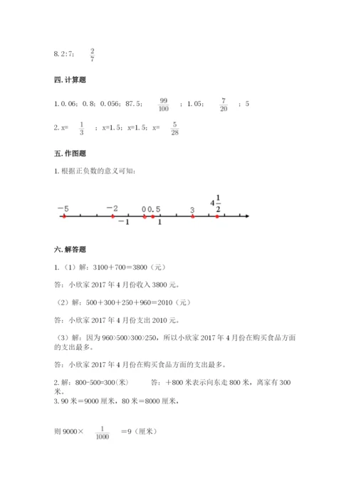 沪教版数学六年级下册期末检测试题及参考答案（典型题）.docx