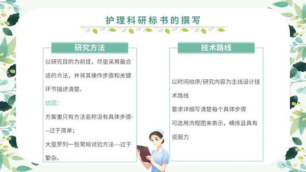 绿色小清新花卉医院护士护理科研核心论文标书的撰写学习培训