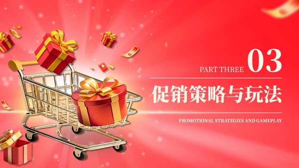 红橙色618电商购物营销策划通用PPT模板