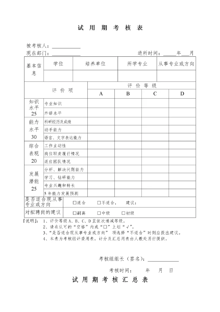 试用期考核表.docx