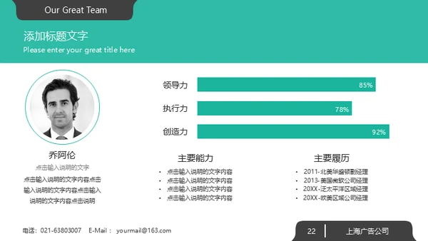 绿色系大气欧美商务风企业宣传通用PPT模板