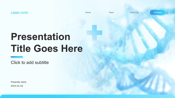 蓝色科技风医疗行业工作总结PPT主题