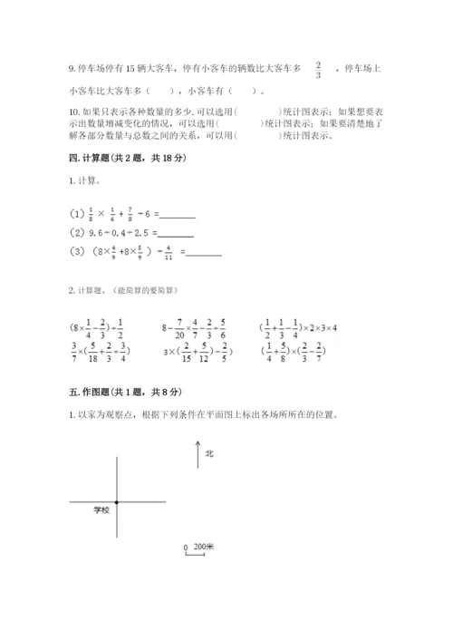 2022人教版六年级上册数学期末测试卷带答案（预热题）.docx