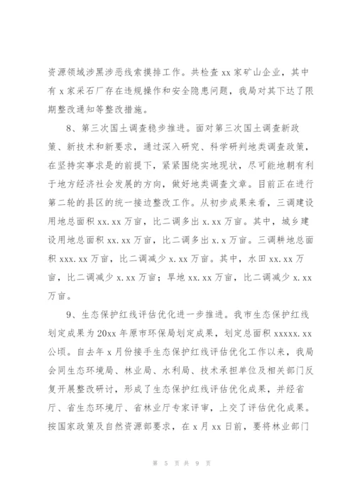市自然资源局2022上半年关于工作开展情况和下半年工作规划.docx