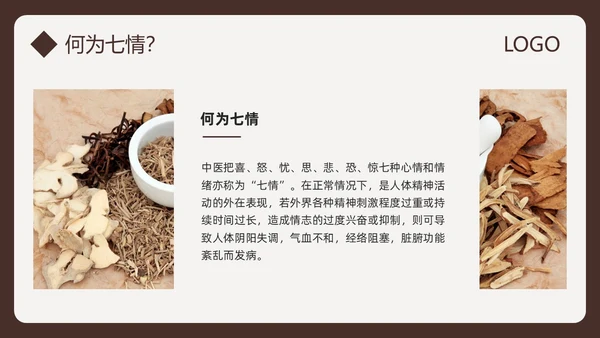 棕色简约中医情志护理PPT模板宣传PPT动态PPT