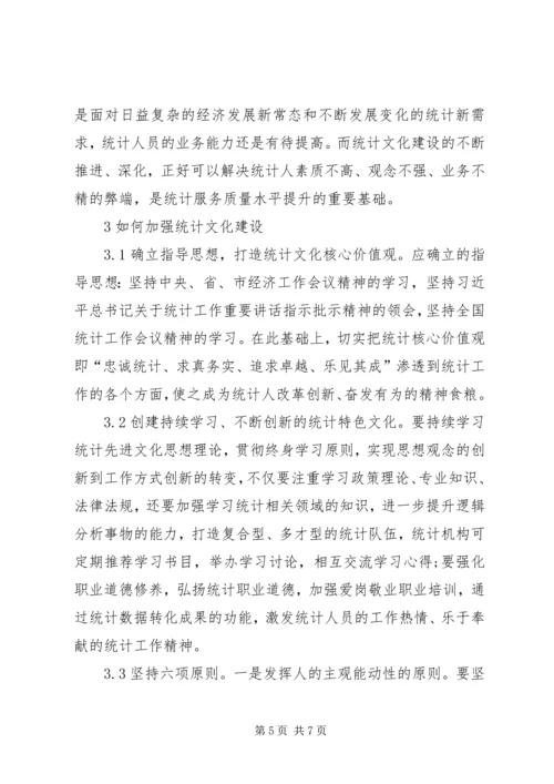 关于统计文化建设思考.docx