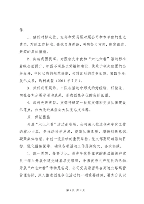 路政一中队六比六看实施方案.docx