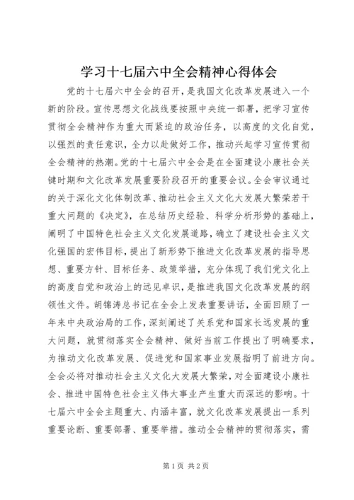 学习十七届六中全会精神心得体会.docx