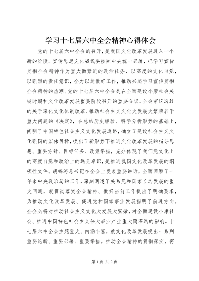 学习十七届六中全会精神心得体会.docx