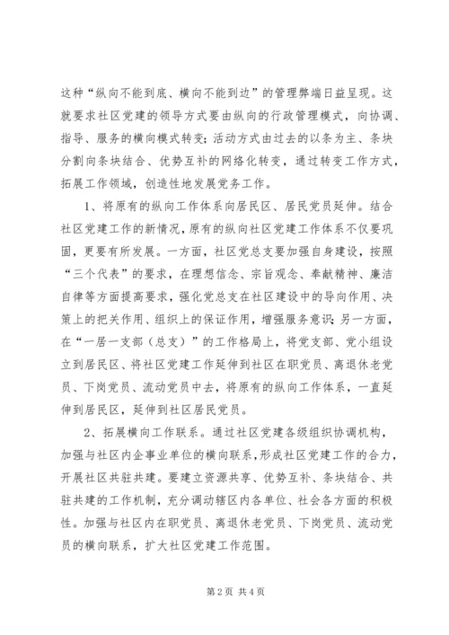 浅谈创新社区党组织建设 (3).docx