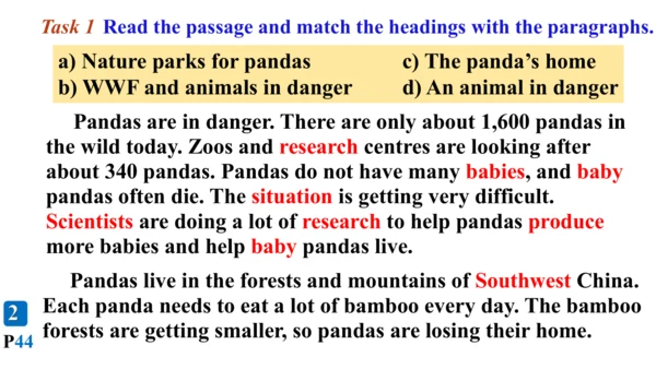 Module 6 Unit 2 The WWF is working hard to save th