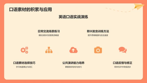 红色插画风学生英语学习成果汇报展示PPT模板